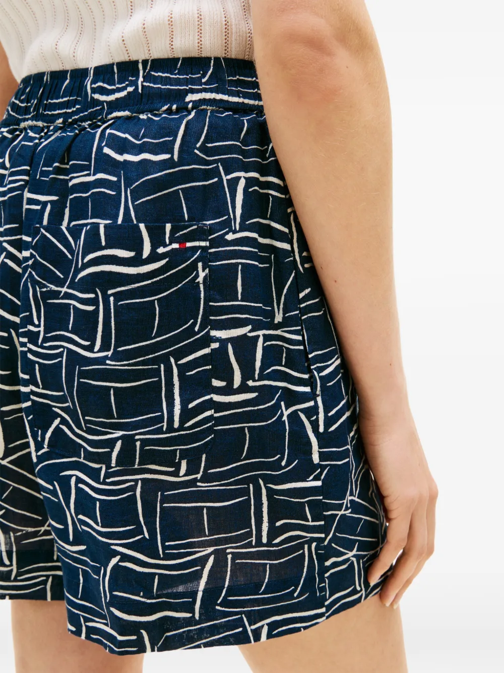 Tommy Hilfiger Shorts met print en trekkoord Blauw