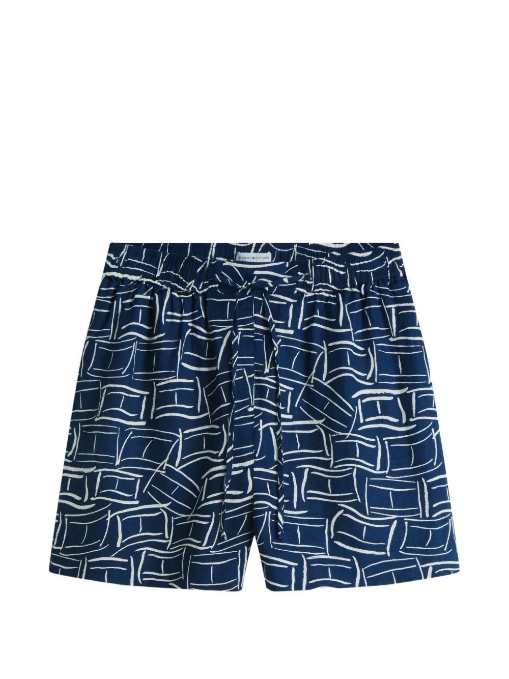 Tommy Hilfiger flag feathers print drawstring shorts - Blu