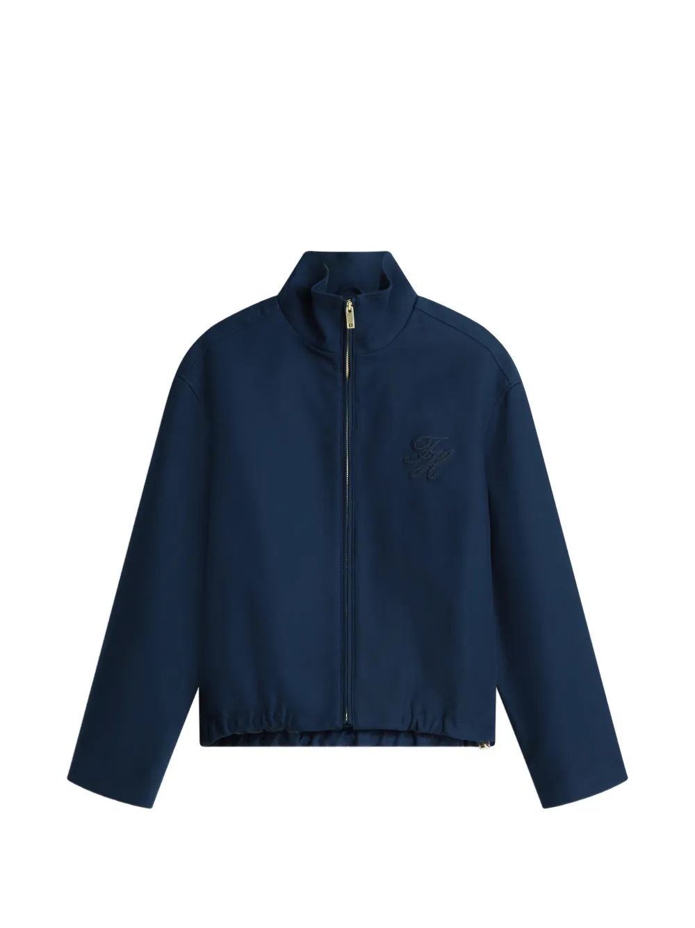 Tommy Hilfiger embroidered-logo high-neck jacket - Blu