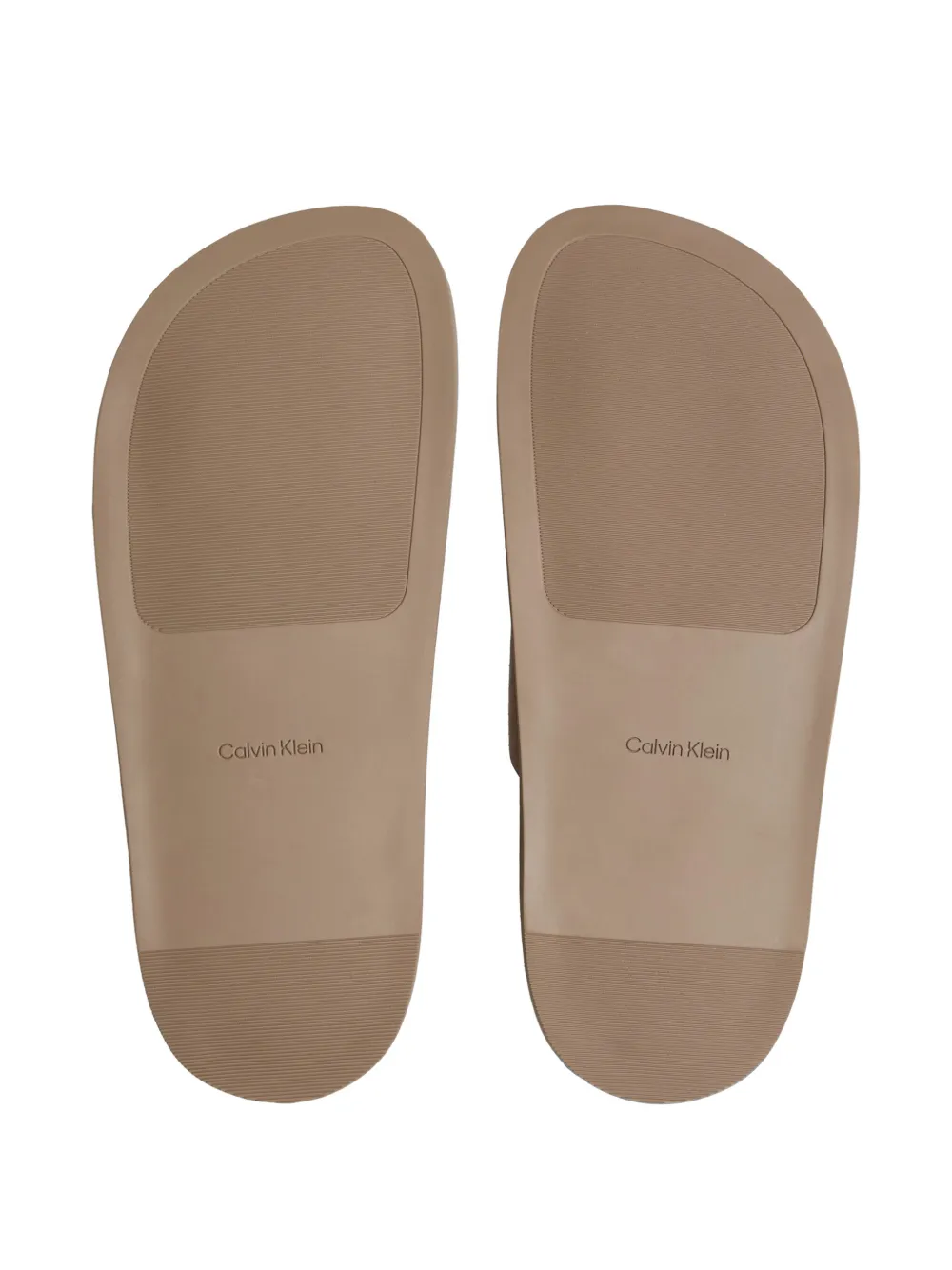 Calvin Klein buckle-fastening double-strap slippers Beige