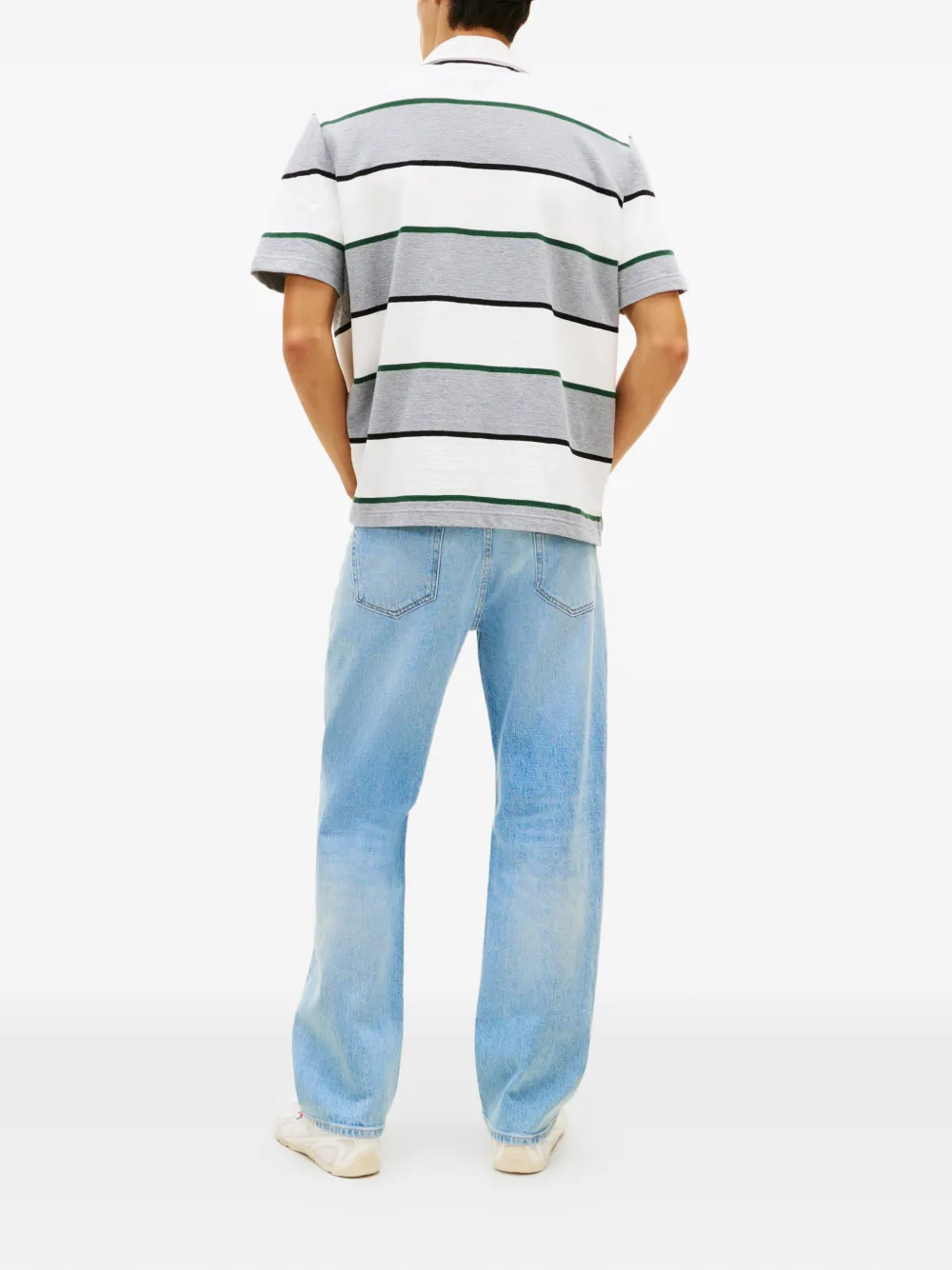 Tommy Jeans Gestreept poloshirt Wit