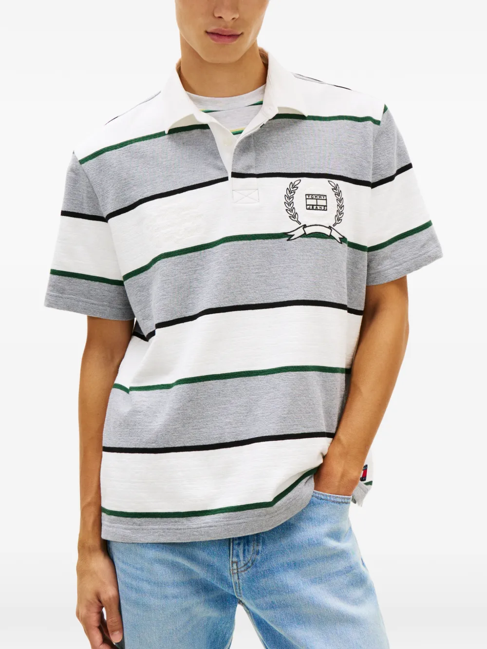 Tommy Jeans Gestreept poloshirt Wit