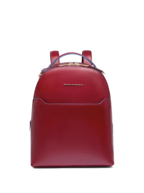 PIQUADRO logo-plaque leather backpack