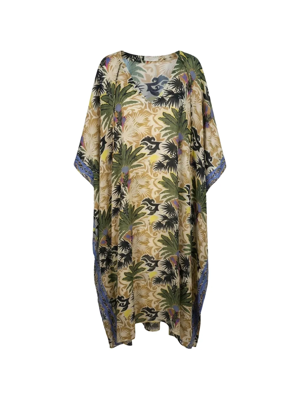 floral-print poncho-style maxi dress
