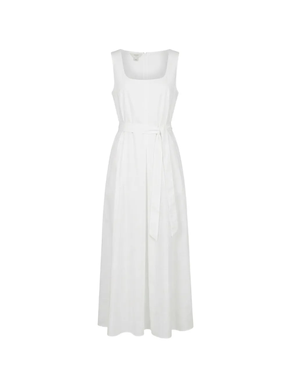 Malo belted sleeveless maxi dress - White