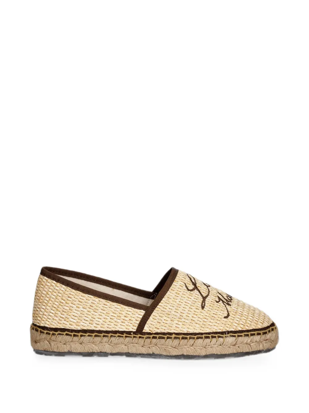 Love Moschino logo-embroidered woven espadrilles - Toni neutri