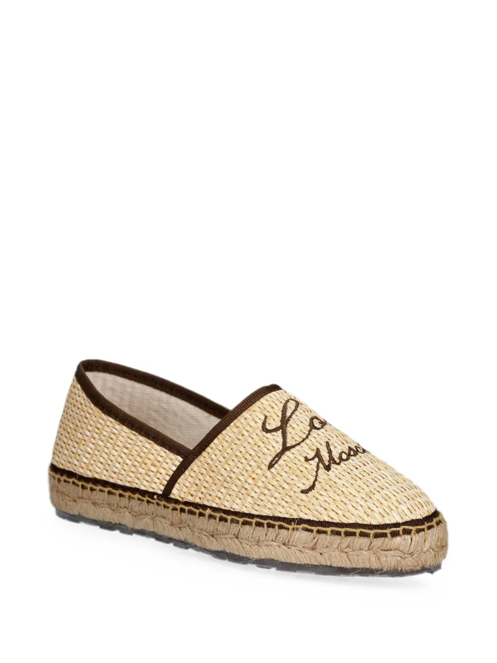 Love Moschino Geweven espadrilles met geborduurd logo Beige