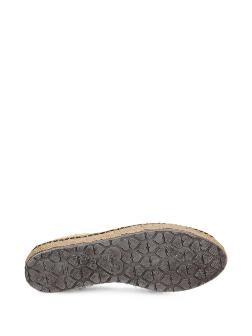 Love Moschino Geweven espadrilles met geborduurd logo Beige