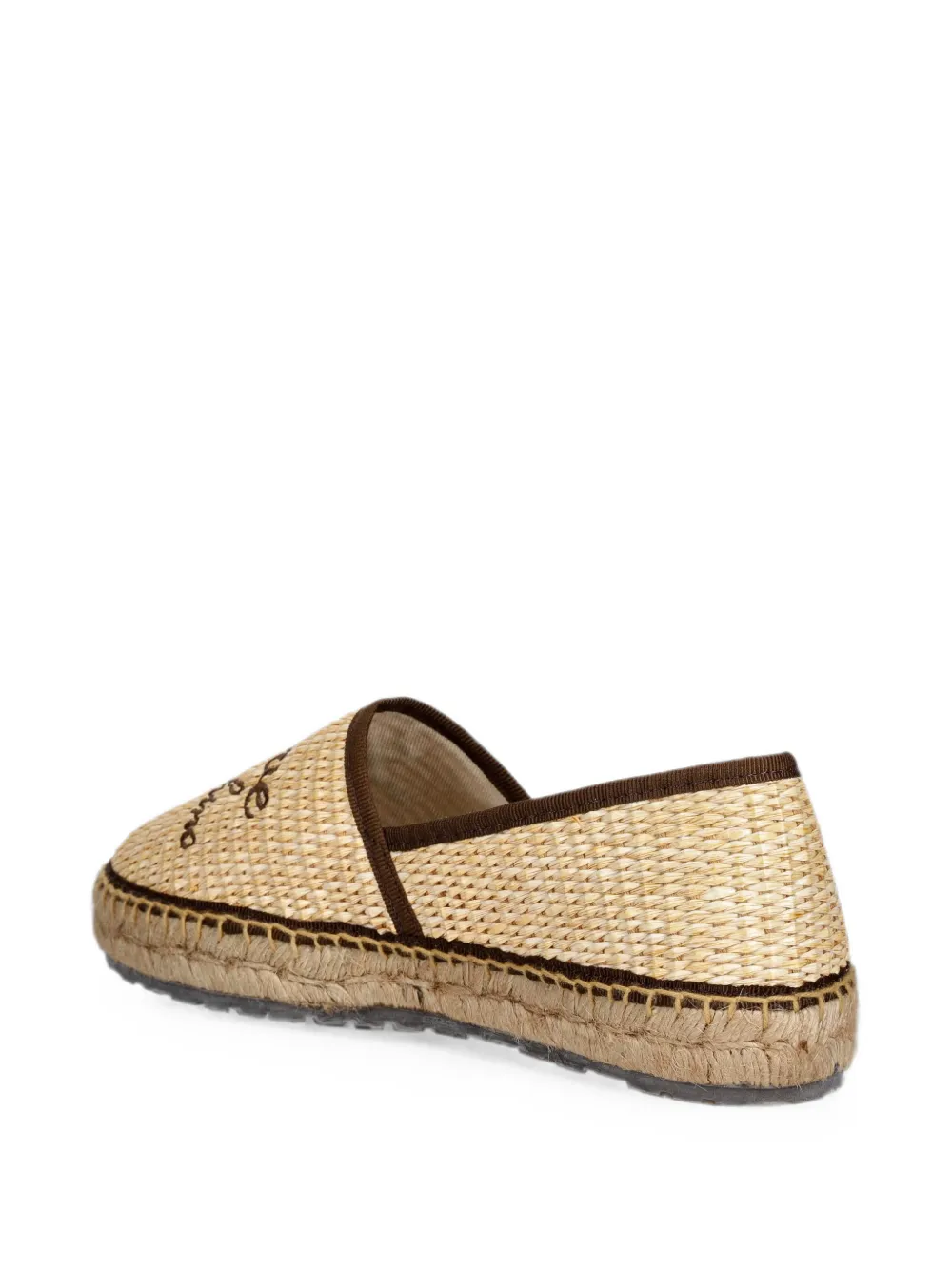 Love Moschino Geweven espadrilles met geborduurd logo Beige