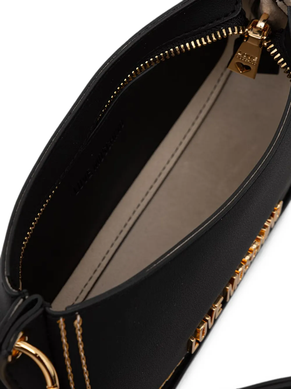 Love Moschino Shopper met contrasterend stiksel en logo Zwart