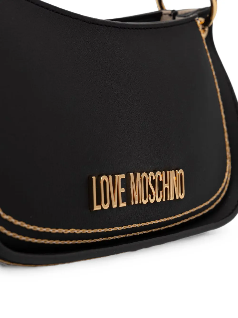 Love Moschino Shopper met contrasterend stiksel en logo Zwart