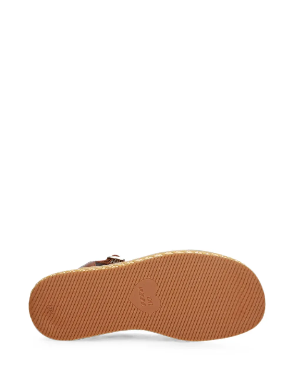 Love Moschino heart-plaque platform sandals Beige