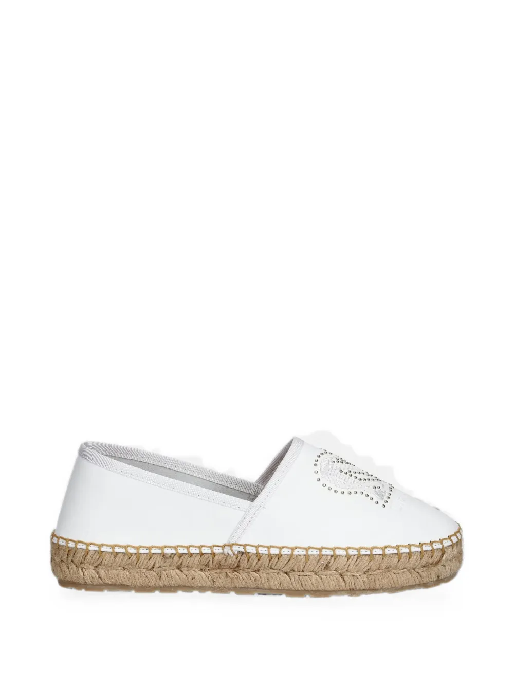 Love Moschino embellished heart espadrilles - Bianco