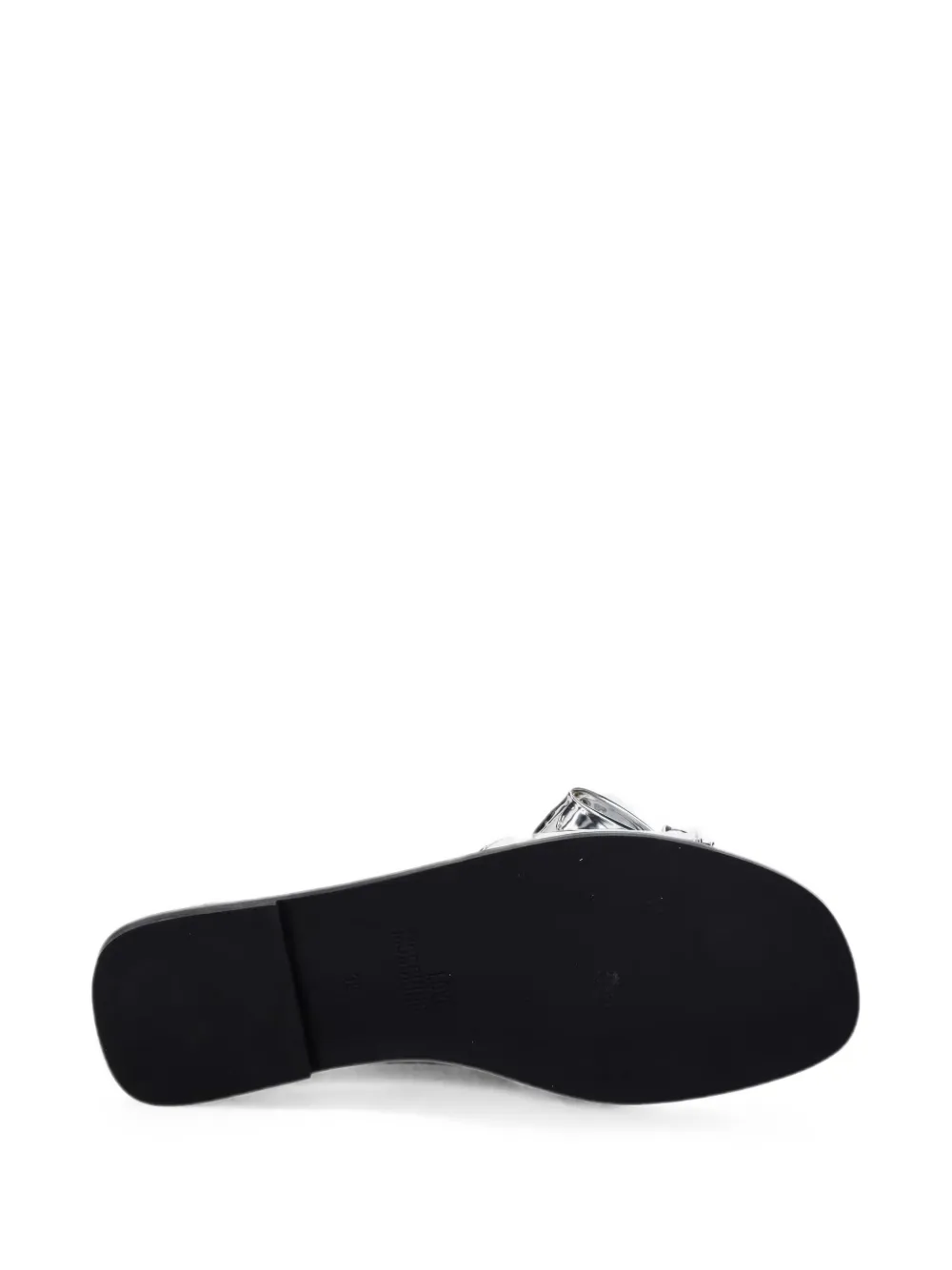 Love Moschino bow-detail metallic slides Zilver