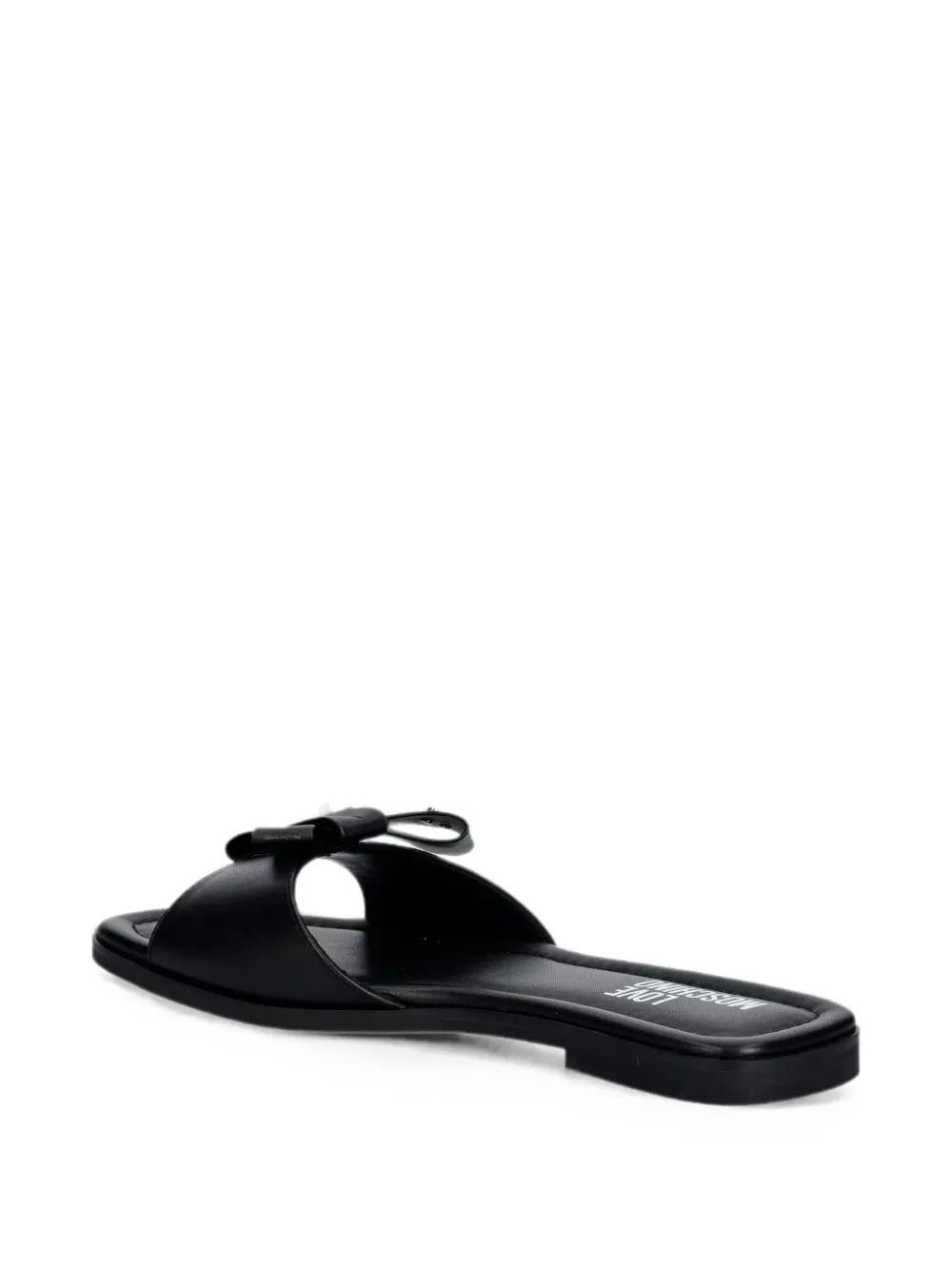Love Moschino bow-detail heart-plaque sandals Zwart