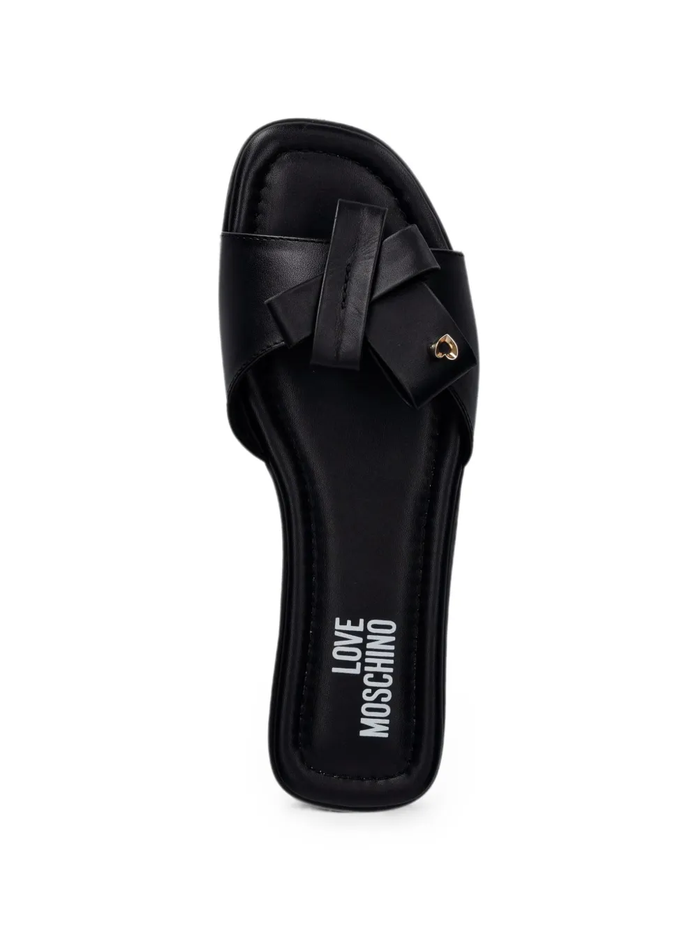 Love Moschino bow-detail heart-plaque sandals Zwart