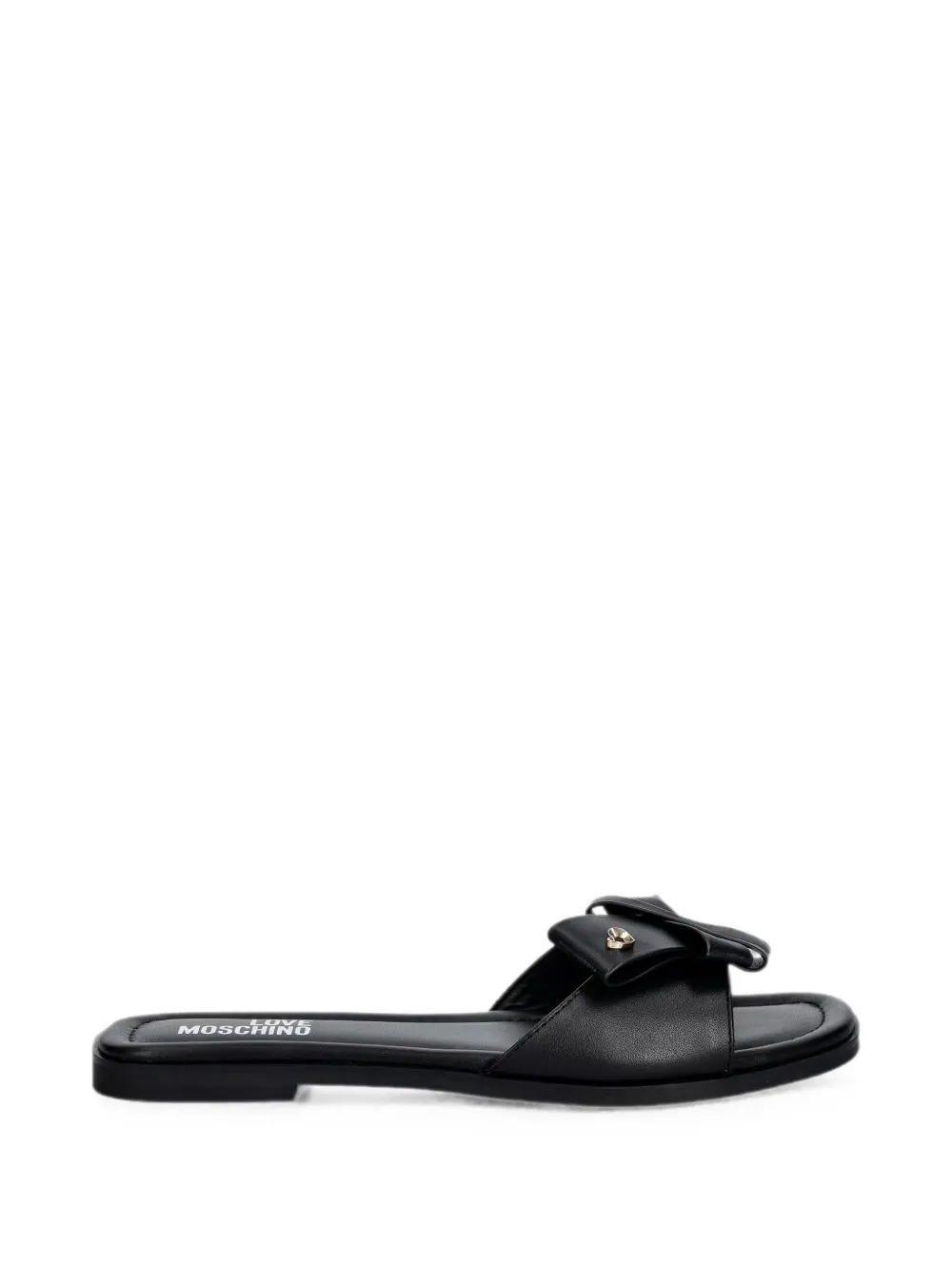 Love Moschino bow-detail heart-plaque sandals - Nero