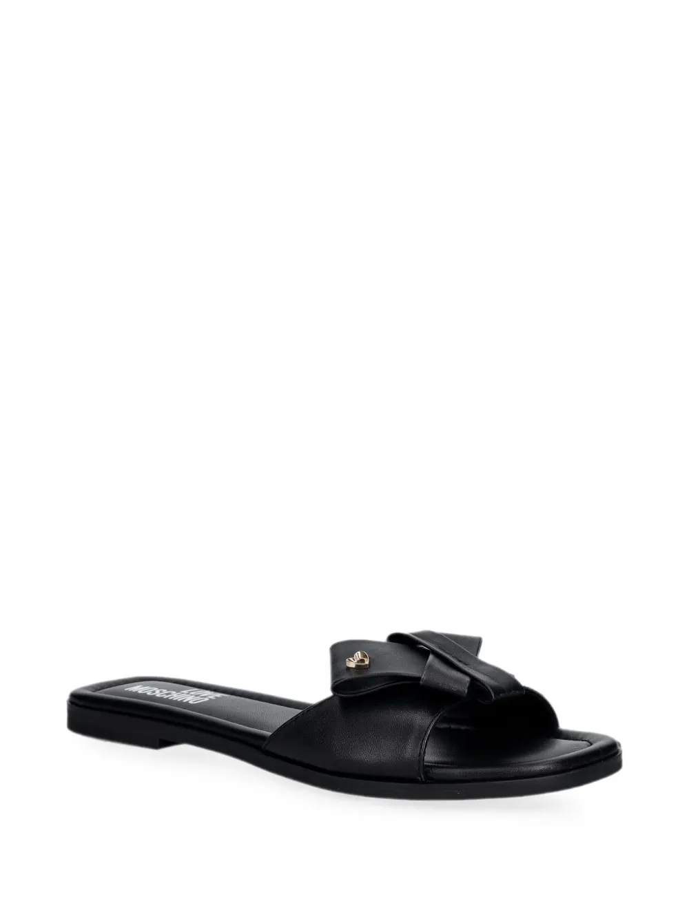 Love Moschino bow-detail heart-plaque sandals Zwart