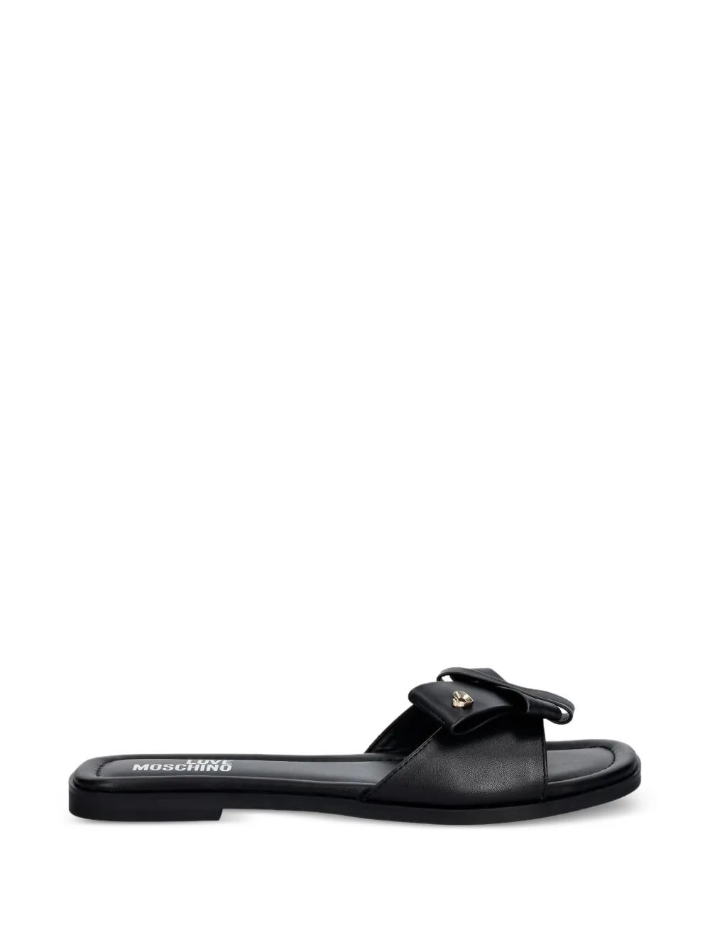 Love Moschino bow-detail heart-plaque sandals Zwart