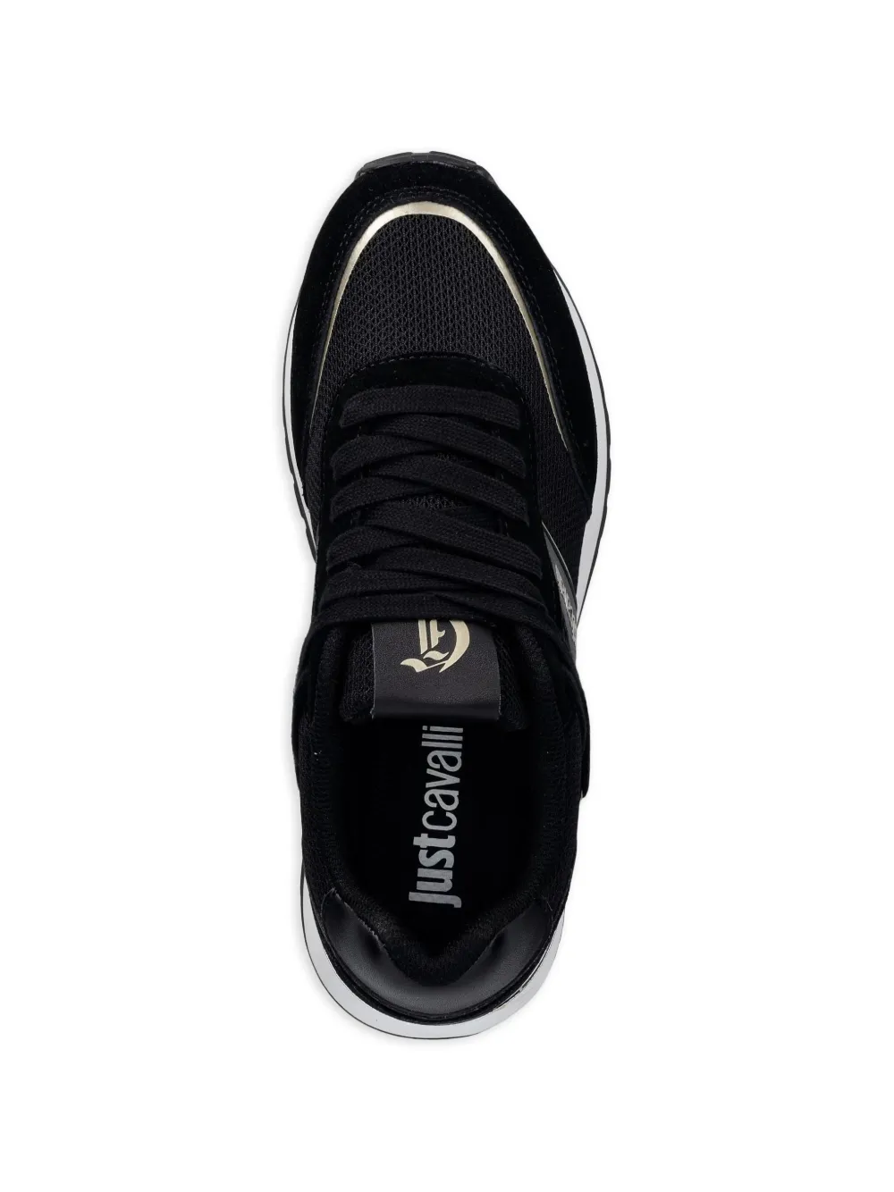 Just Cavalli logo-print panelled sneakers Zwart