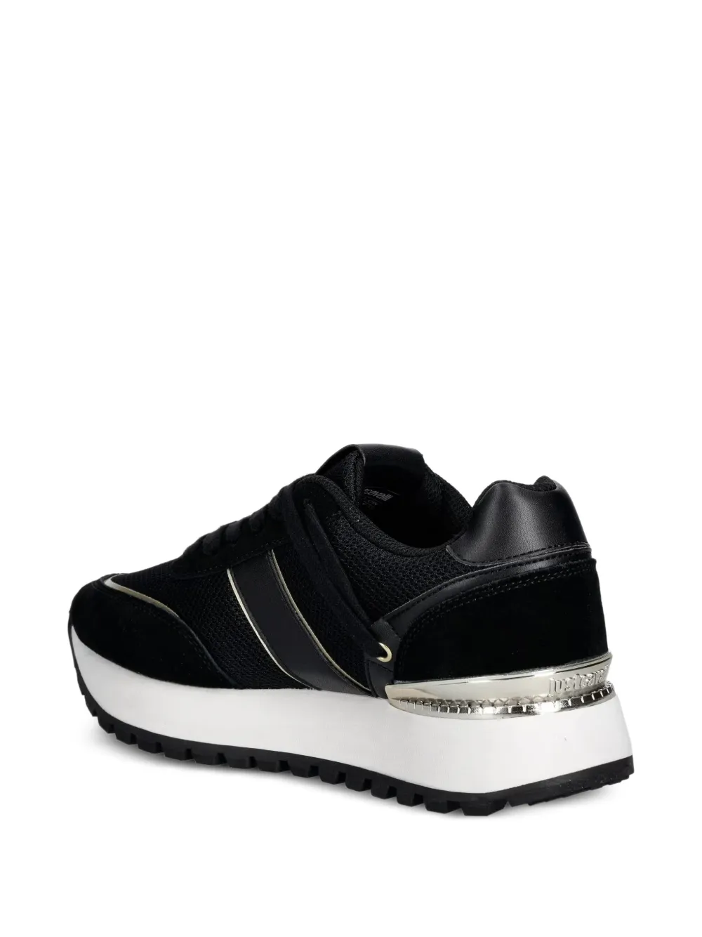 Just Cavalli logo-print panelled sneakers Zwart