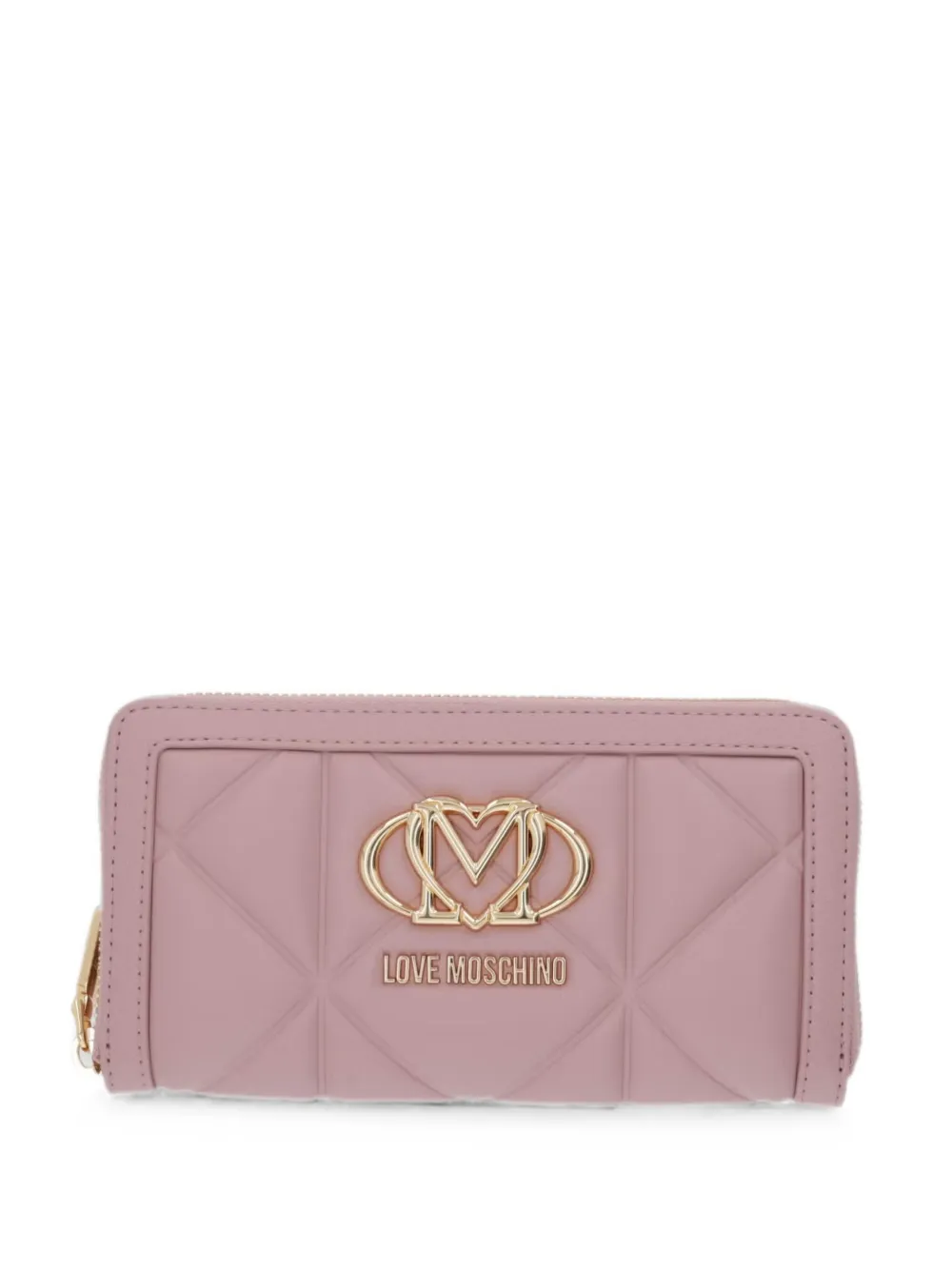 Love Moschino quilted logo-plaque wallet - Rosa