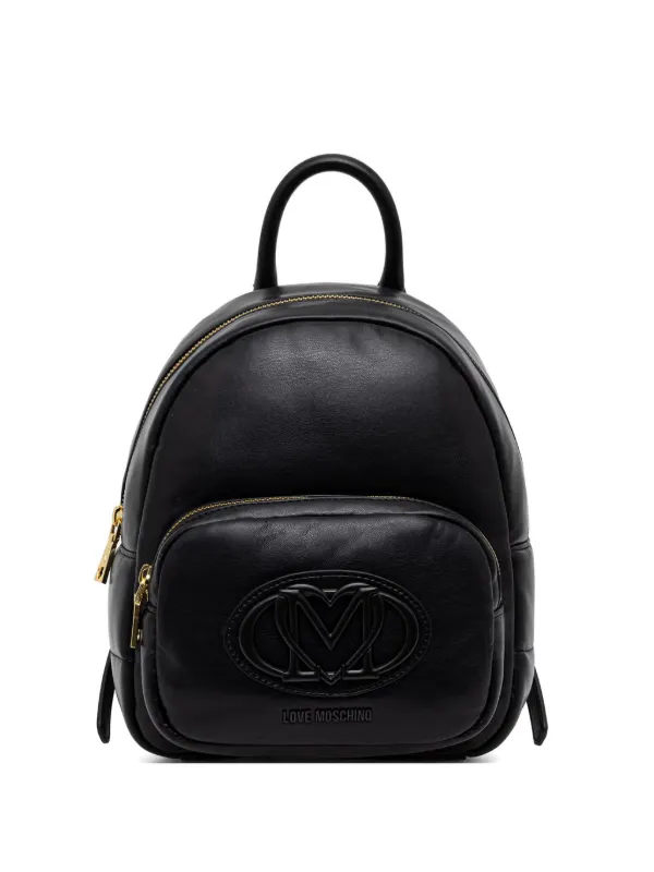 Love Moschino ロゴパッチ バックパック | ブラック | FARFETCH JP