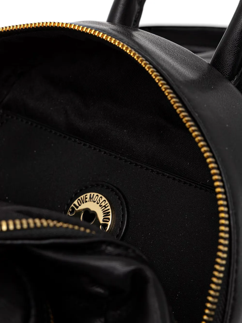 Love Moschino Gewatteerde rugzak met logopatch Zwart