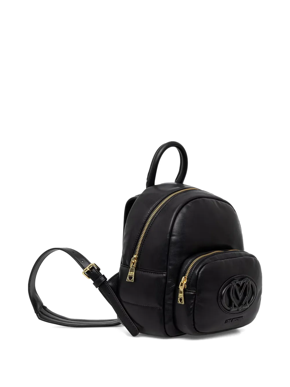 Love Moschino Quilted logo-patch Backpack | Black | FARFETCH