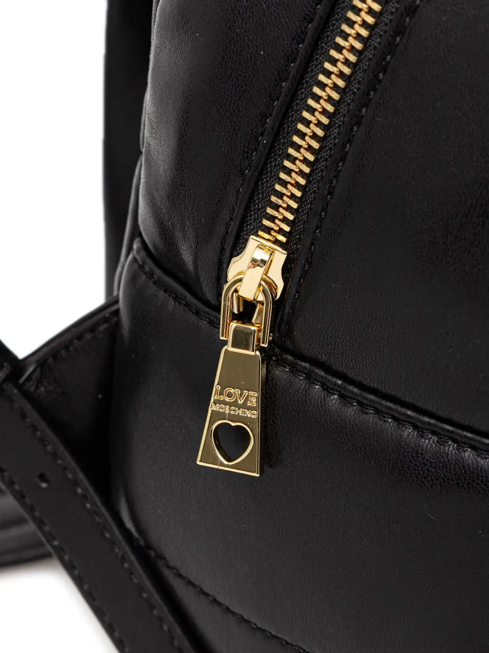 Love Moschino Gewatteerde rugzak met logopatch Zwart