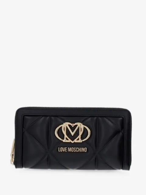 Love Moschino quilted logo-plaque wallet