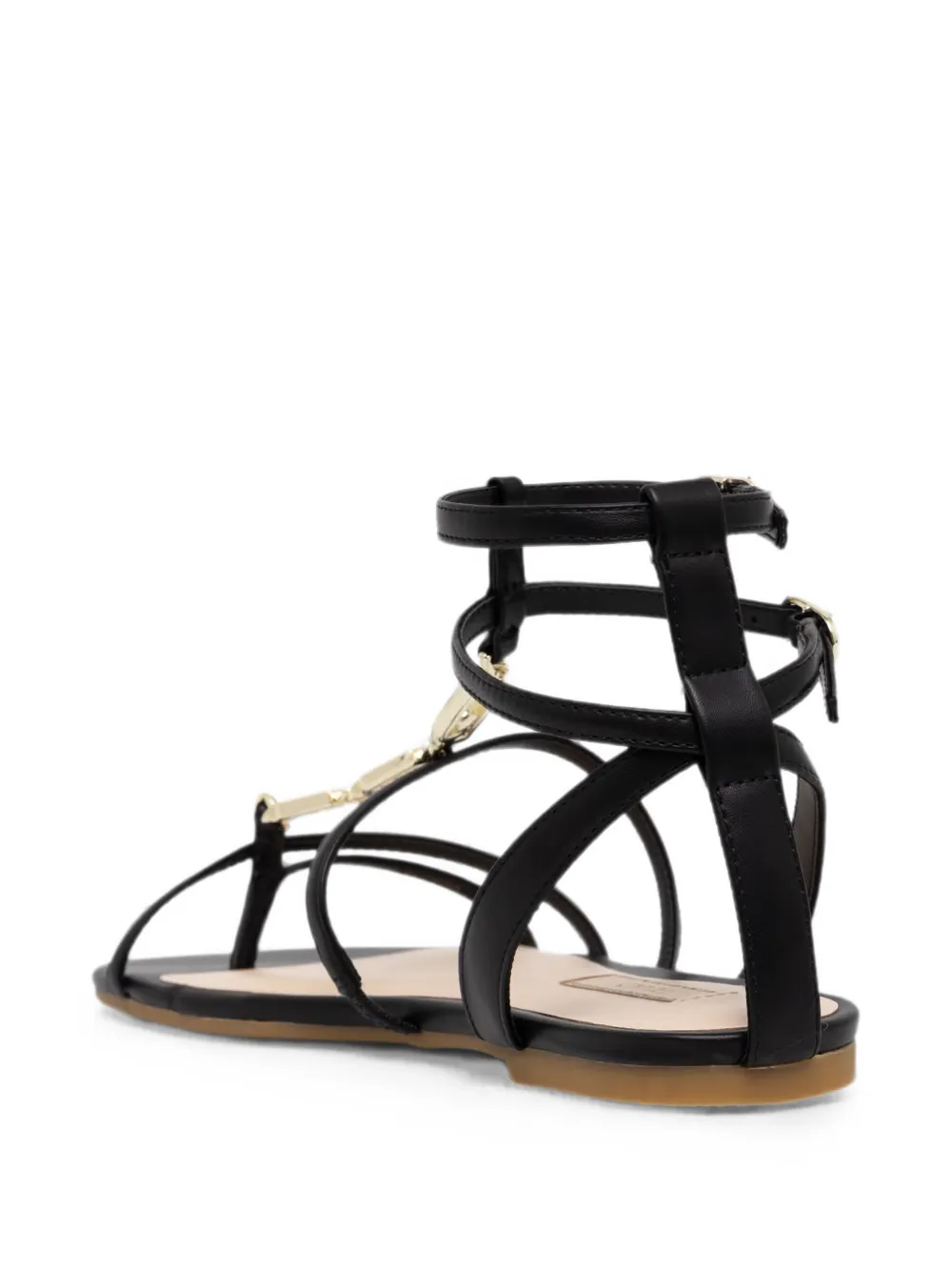 LIU JO logo-plaque strappy sandals Zwart