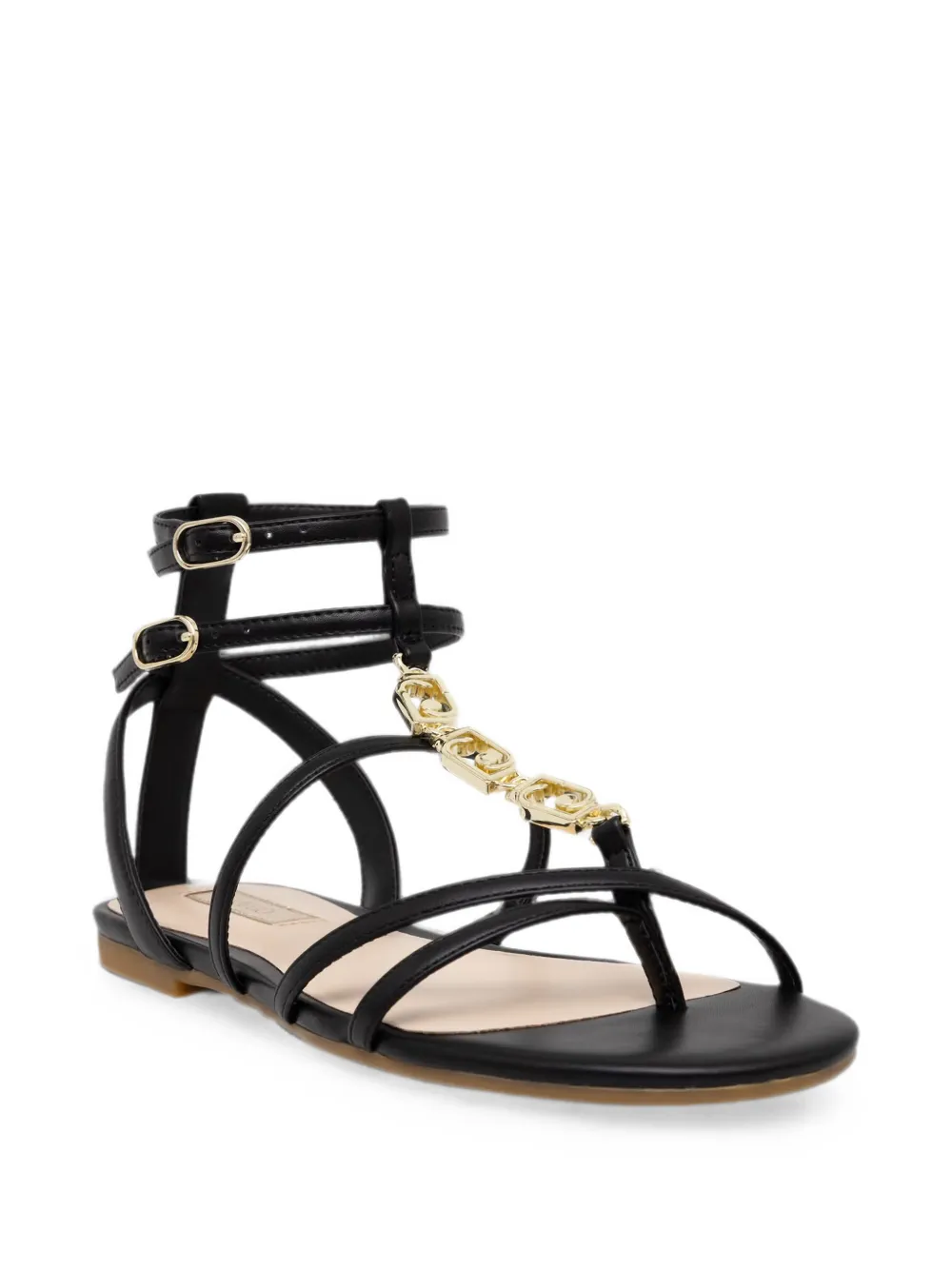 LIU JO logo-plaque strappy sandals Zwart