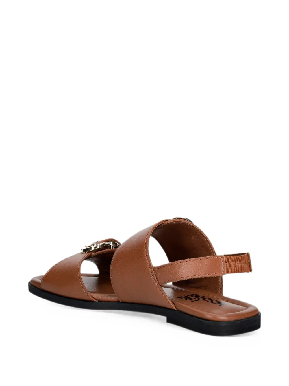 Love Moschino heart-buckle leather sandals Bruin