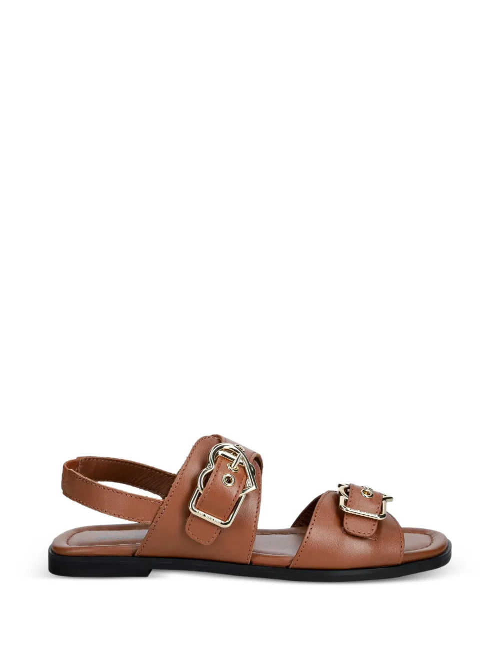 Love Moschino heart-buckle leather sandals Bruin