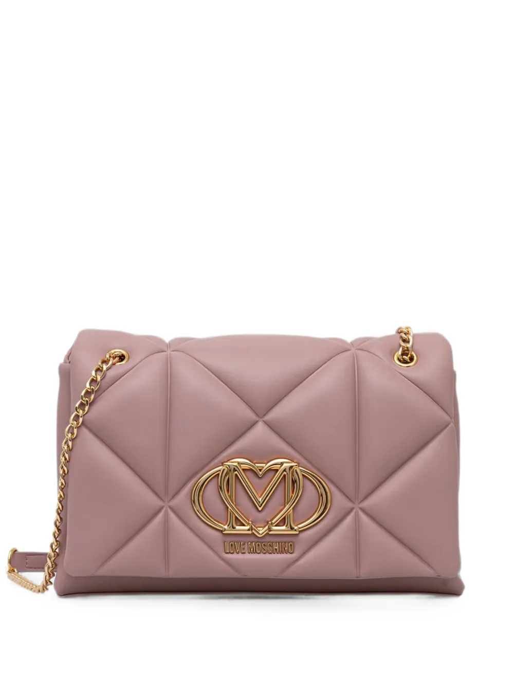 Love Moschino logo-plaque quilted crossbody bag - Rosa