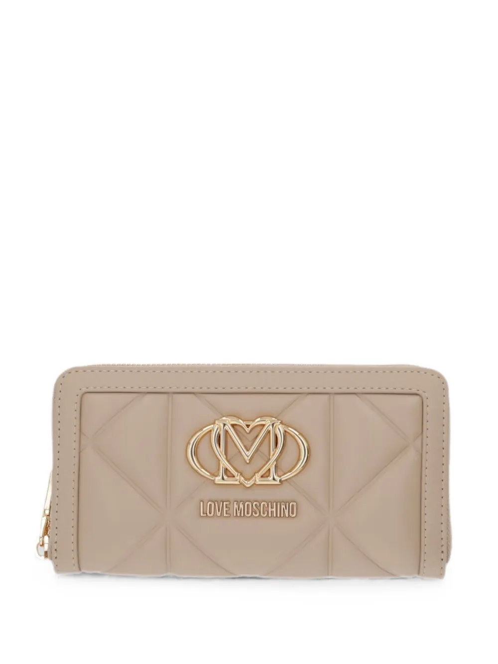 Love Moschino quilted logo-plaque wallet - Toni neutri