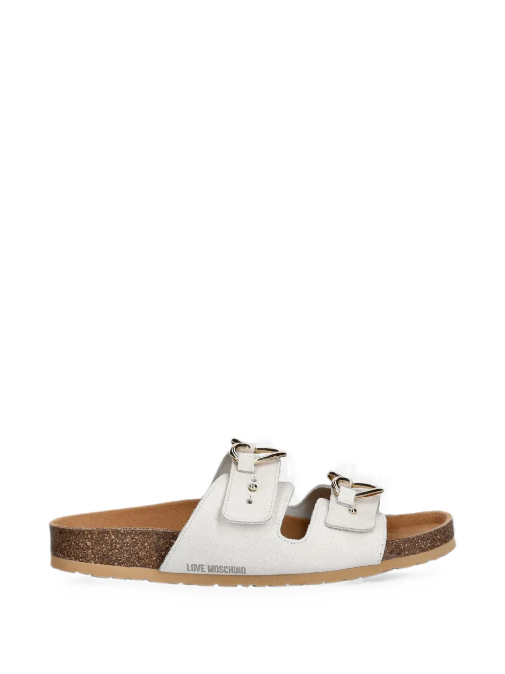 Love Moschino heart-buckle sandals Beige