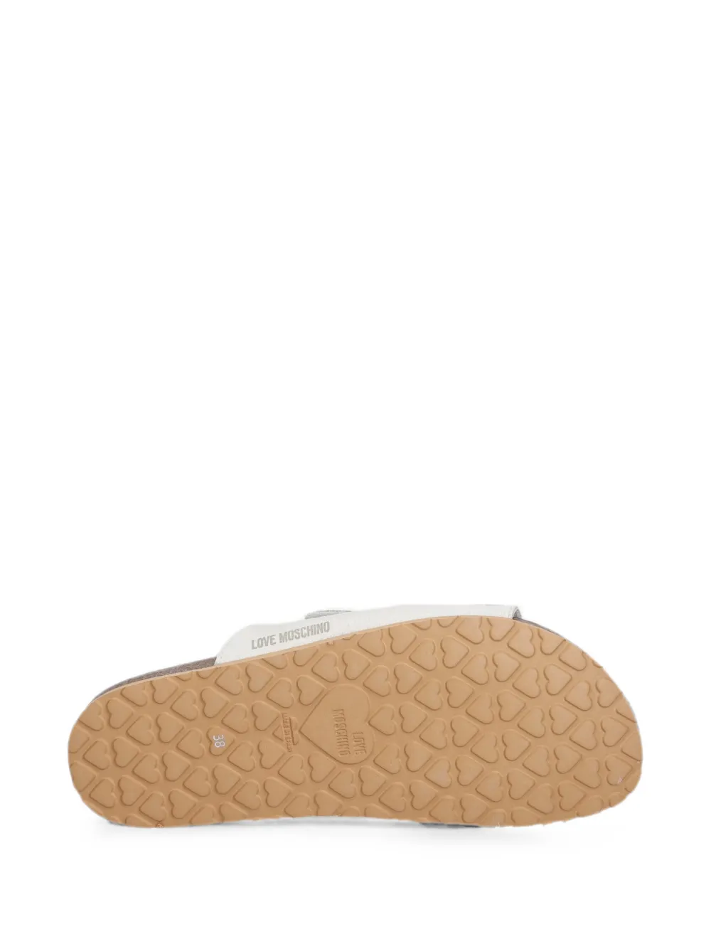 Love Moschino heart-buckle sandals Beige