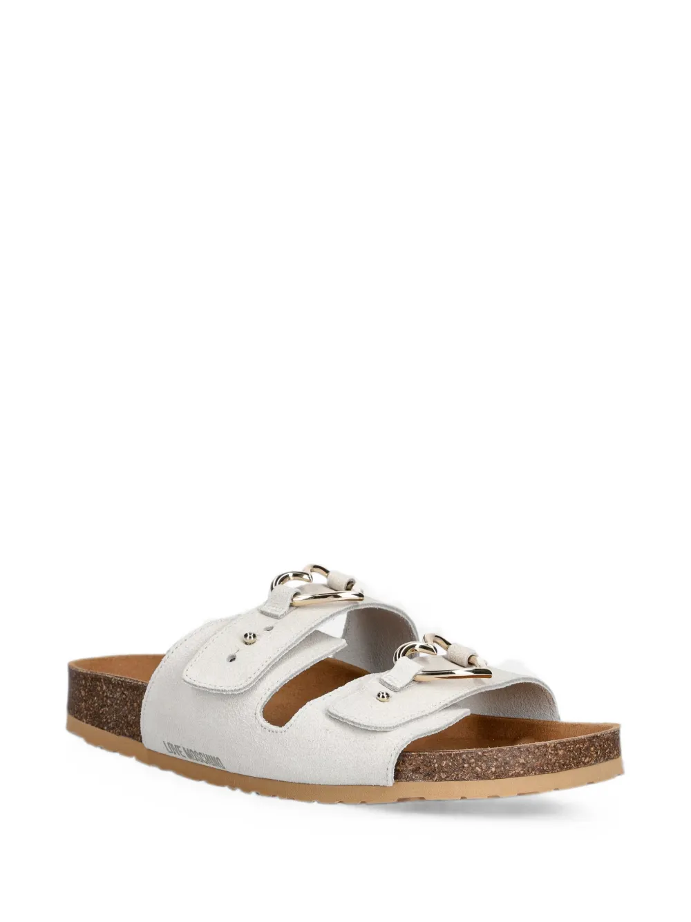 Love Moschino heart-buckle sandals Beige