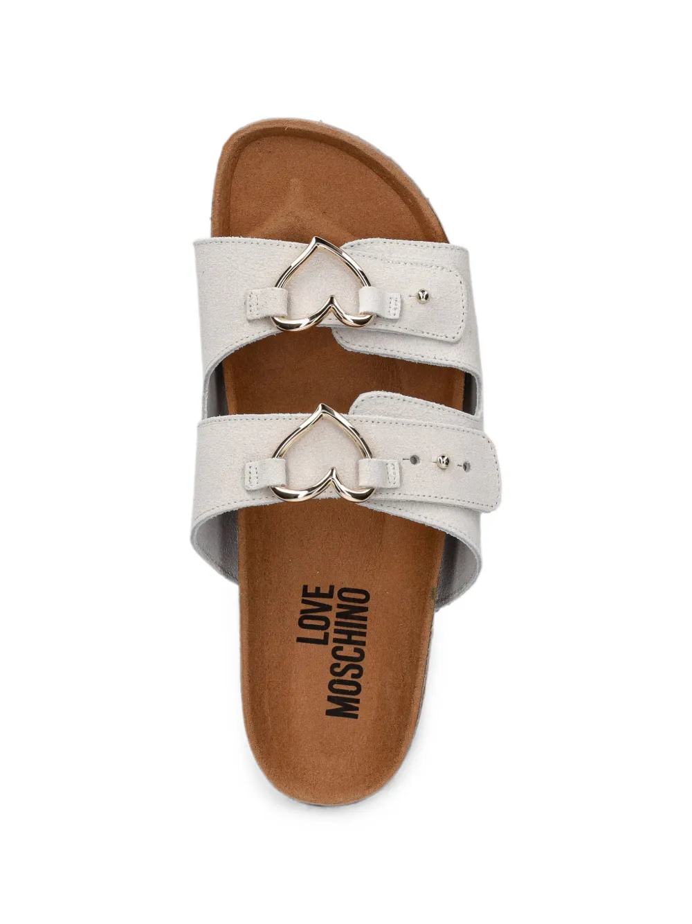 Love Moschino heart-buckle sandals Beige