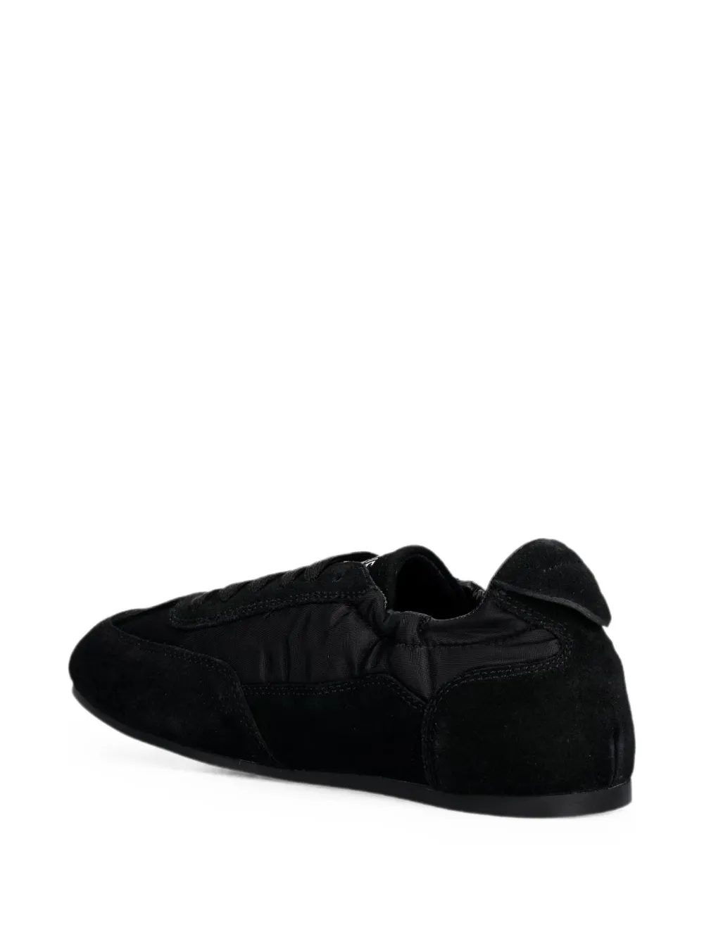 Love Moschino suede-panelled logo-tag sneakers Zwart