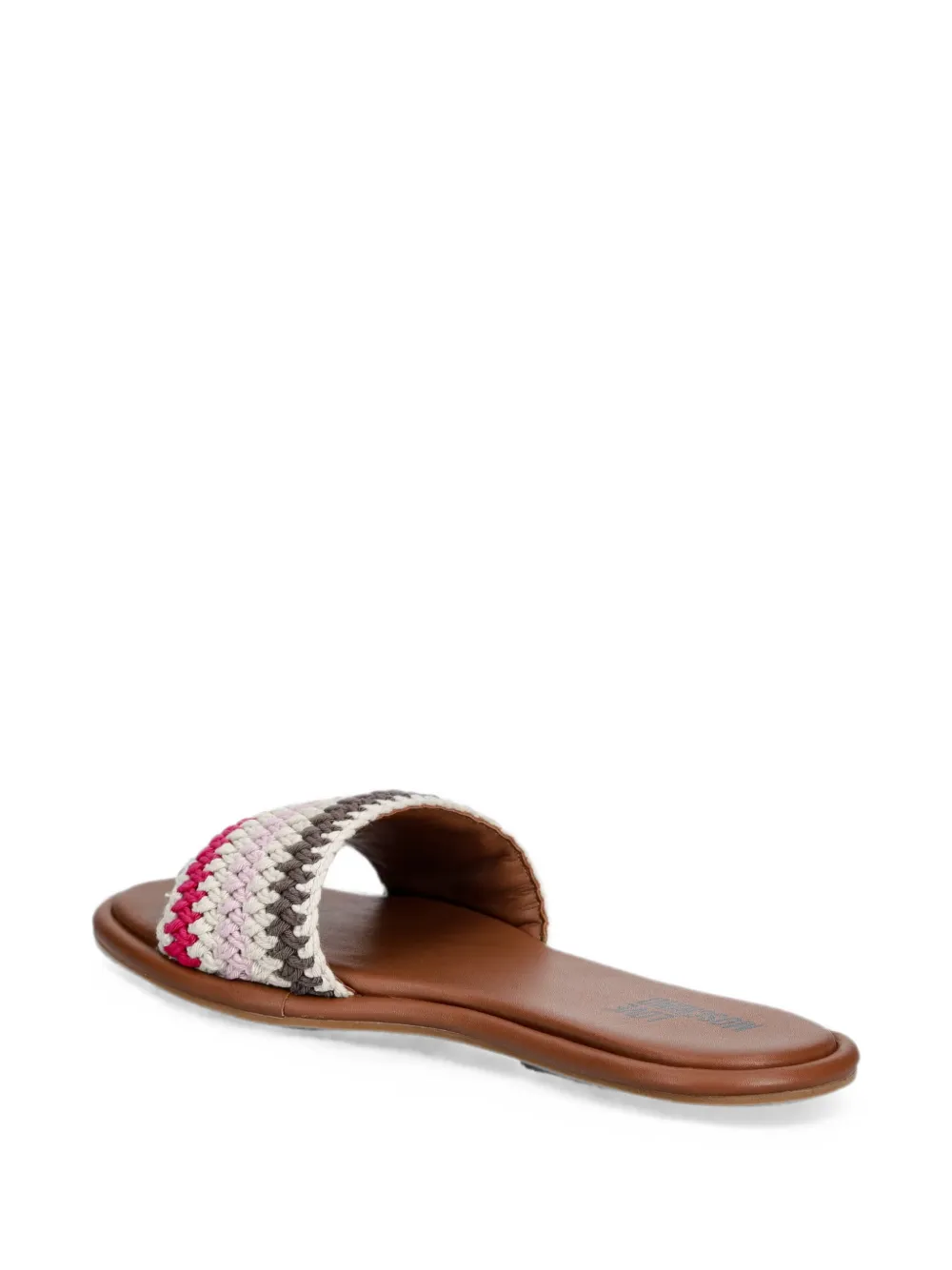 Love Moschino crochet-knit logo-plaque sandals Beige