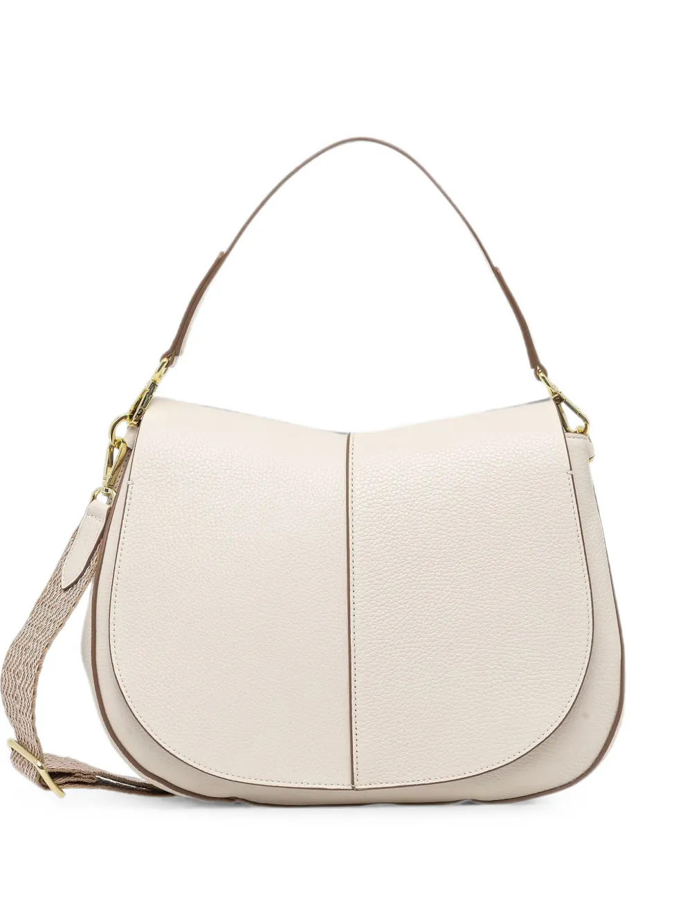 GIANNI CHIARINI Helena Round grained leather tote bag - Toni neutri