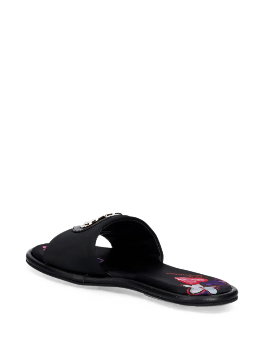 Love Moschino heart-plaque sandals Zwart
