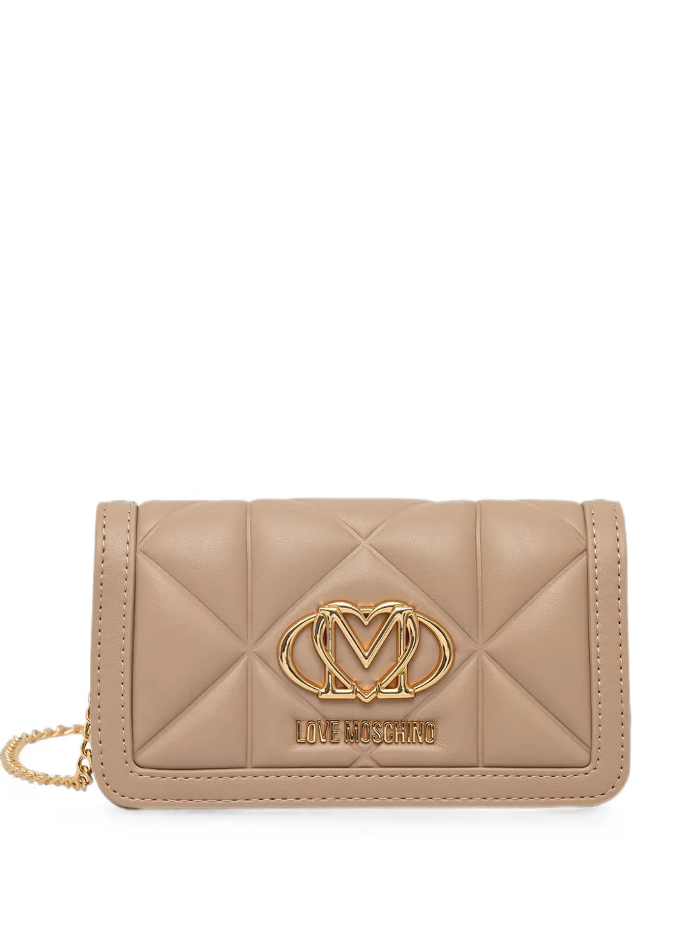 Love Moschino Borsa a tracolla con placca logo - Toni neutri