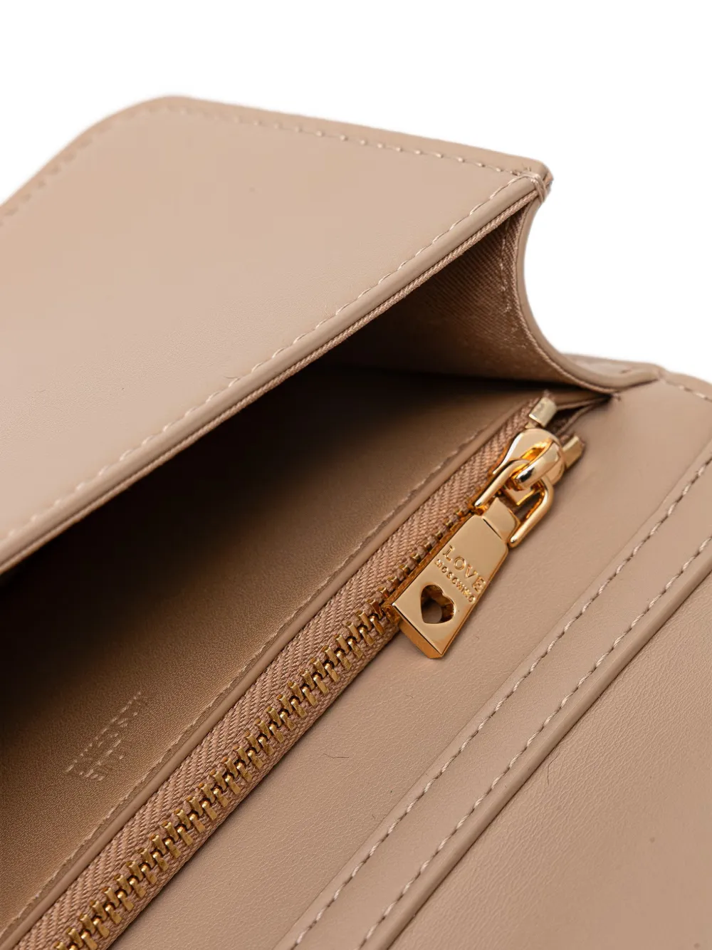 Love Moschino Gewatteerde crossbodytas met logoplakkaat Beige