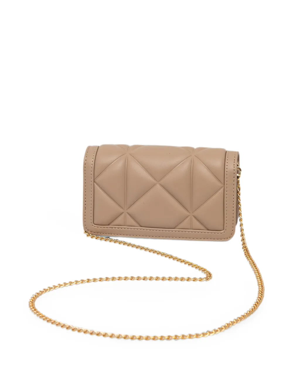 Love Moschino Gewatteerde crossbodytas met logoplakkaat Beige