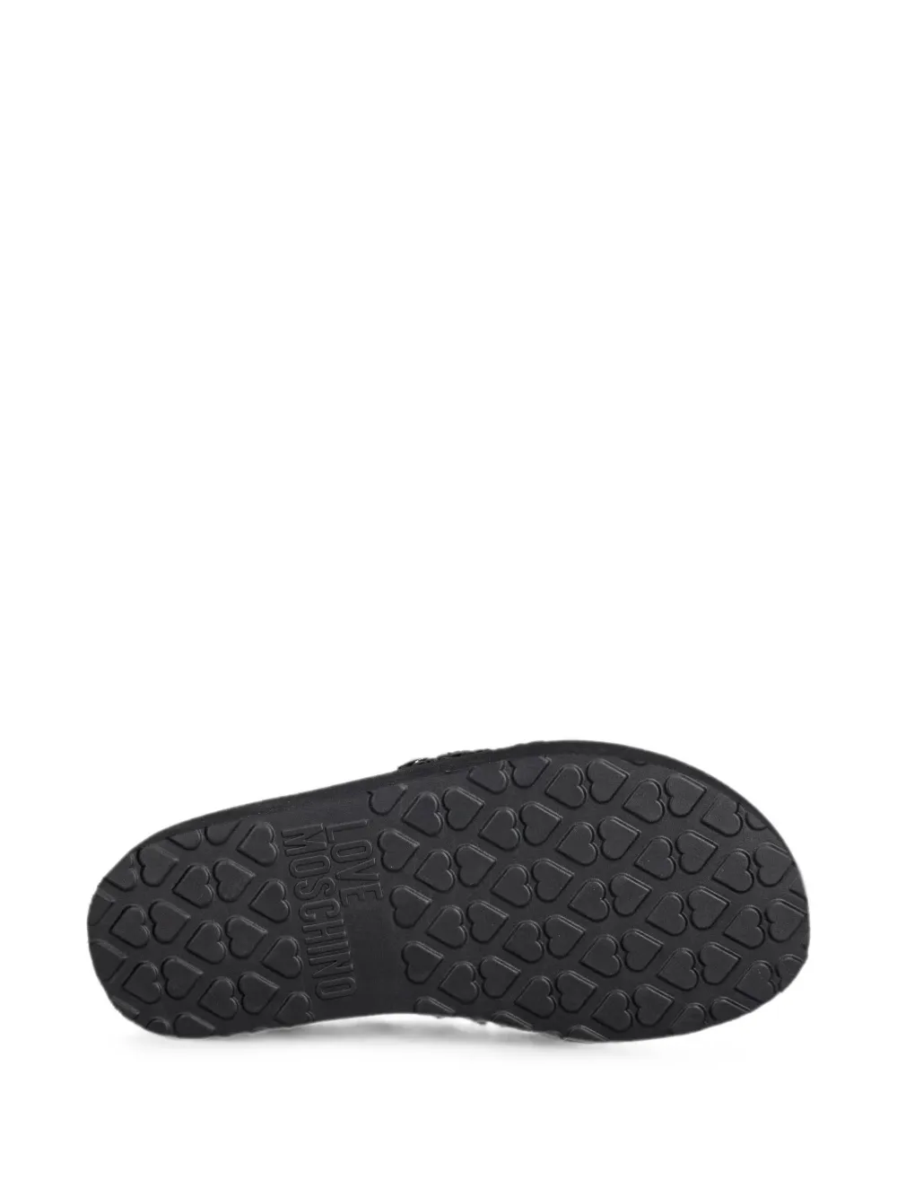 Love Moschino woven crossover sandals Zwart
