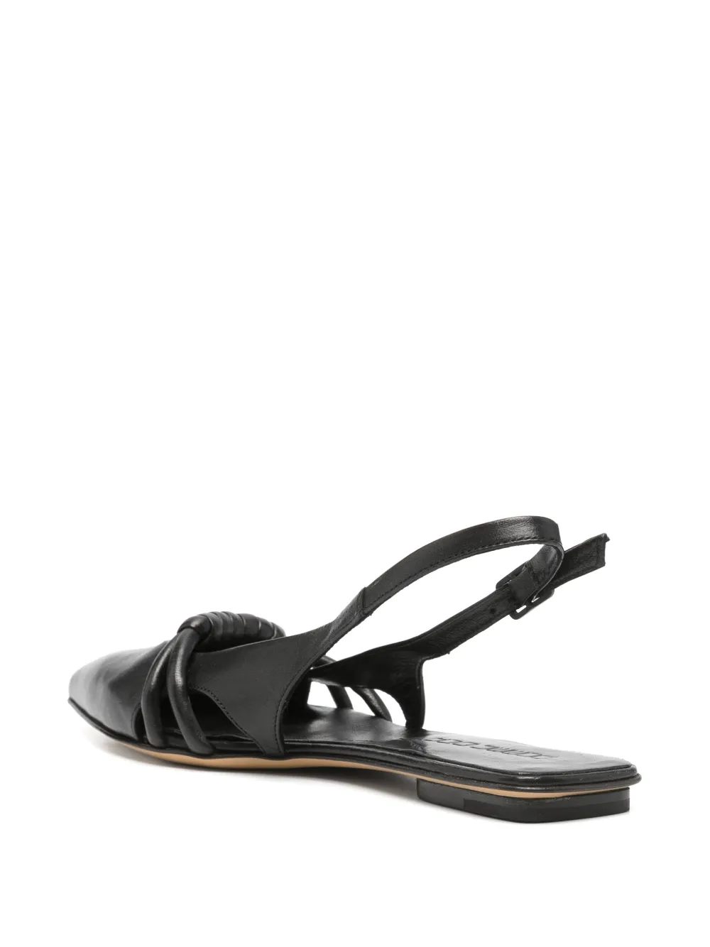 Pomme D´Or knotted slingback flat pumps Zwart